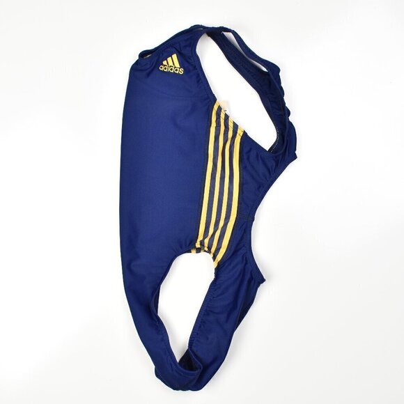 Adidas Stripe Competitive Performance Racing One-Piece Swimsuit NEW 28 - Picture 5 of 7